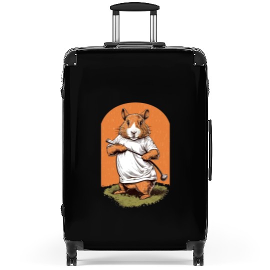 Golfer Guinea Pig Golf Club Golfing Golf Player Suitcases