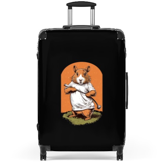 Golfer Guinea Pig Golf Club Golfing Golf Player Suitcases