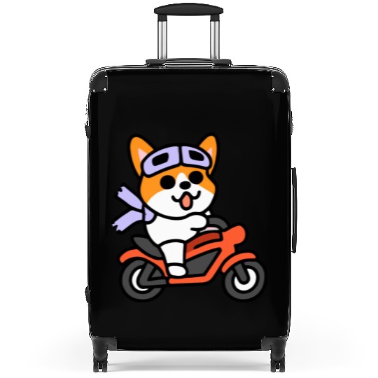 Biker Corgi Dog Lover Welsh Suitcases