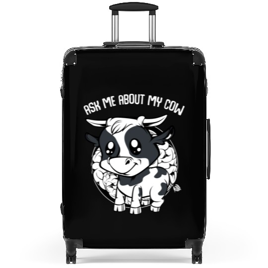 Cow Ask Me About My Cow Funny Farmer Saying Suitcases