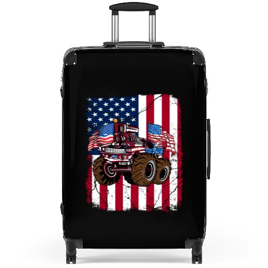 US Patriot American Monster Trucks USA Fan Suitcases
