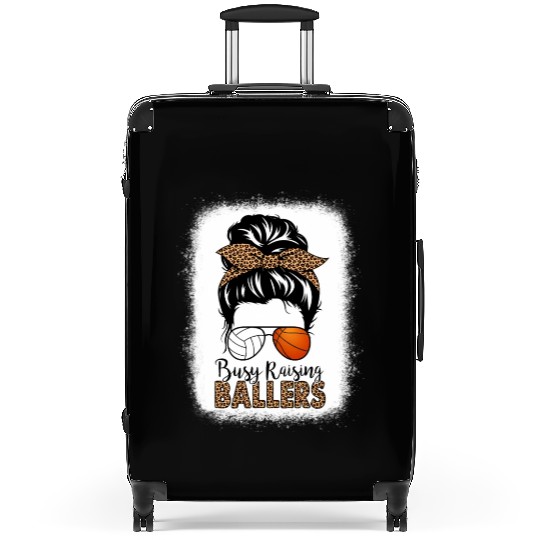 Volleyball And Baetball Mom Messy Bun Busy Suitcases