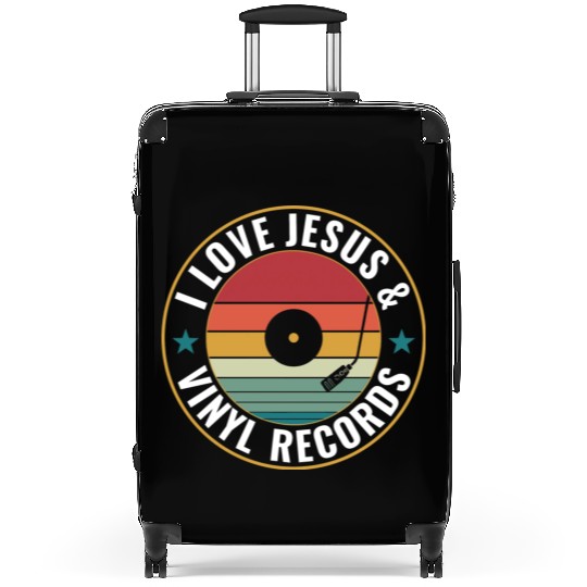 I Love Jesus And Vinyl Records Funny Vinyl Lover Suitcases