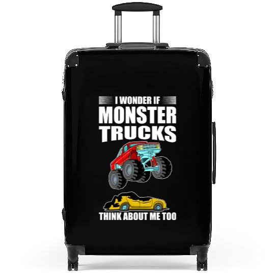 I Wonder If Monster Trucks Think About Me Too Suitcases