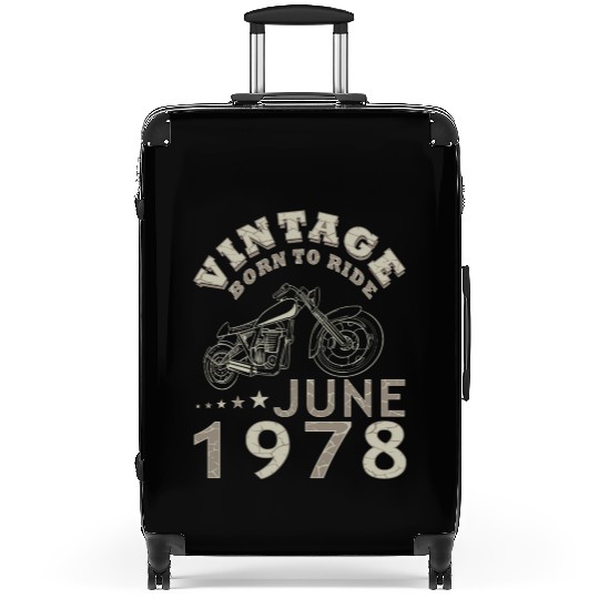 Biker motorcycle June 1978 45 years saying Suitcases