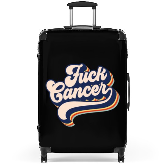 Fuck Cancer Cancer Survivor Retro Fuck Cancer Suitcases