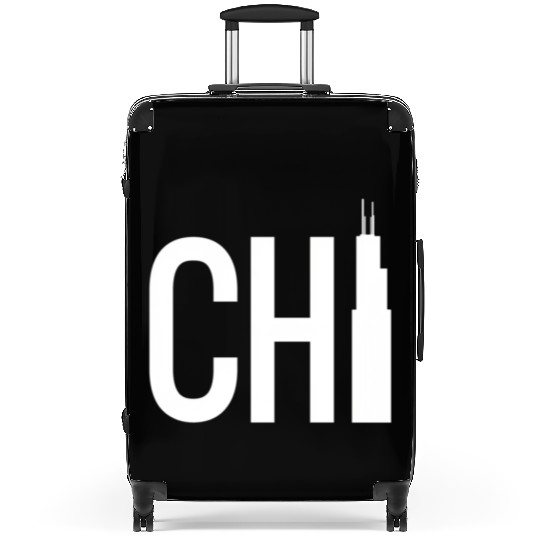 Chi White Chicago Skyscraper City Suitcases