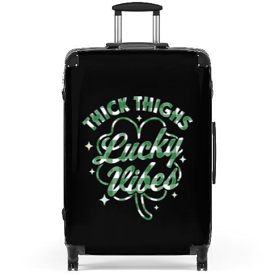 Thick Thighs Lucky Vibes Buffalo Plaid Saint Suitcases