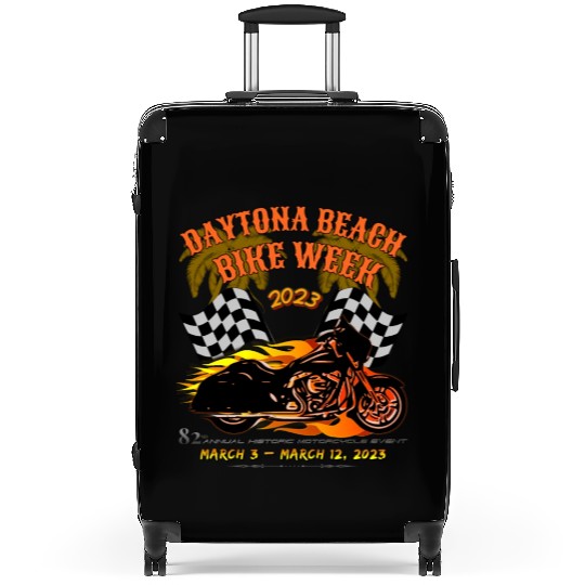 Daytona Beach Bike Week 2023 Checkered Flag Front Suitcases