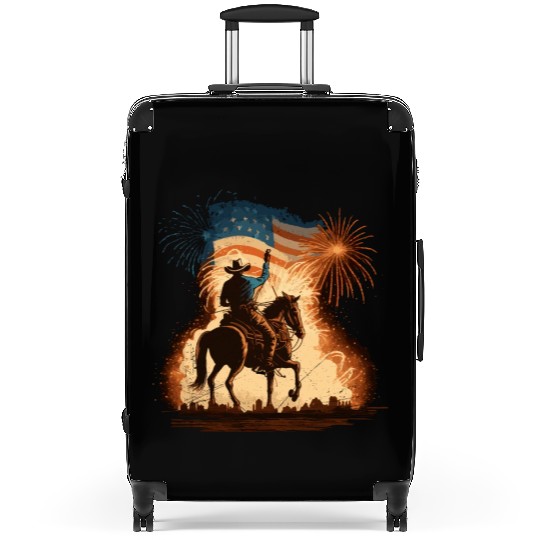 American Patriots USA Flag Horse Soldiers Suitcases