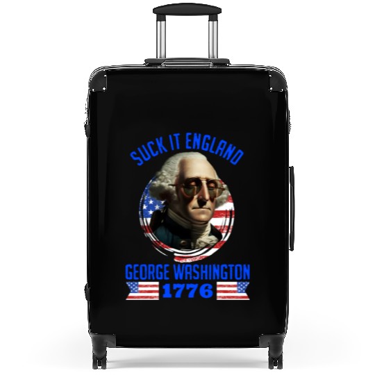 George Washington 1776 Suck it England USA Suitcases