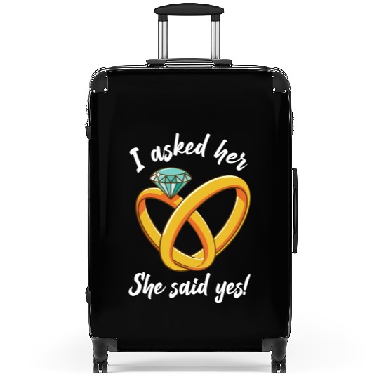 I Asked Her She Said Yes Funny Engagement Proposal Suitcases