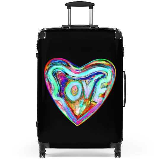 Psychedelic Pride Rainbow Love Heart Suitcases