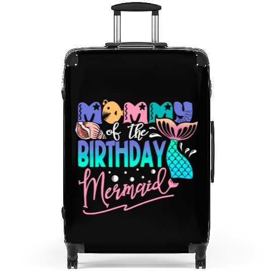 Mommy of the Birthday Mermaid Fantasy Fish Tail Suitcases