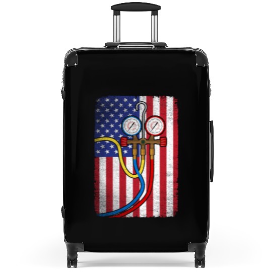 Patriotic HVAC Technician American Flag HVAC Tech Suitcases