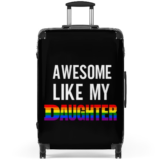 Awesome Like My Daughter Pride Rainbow flag Suitcases