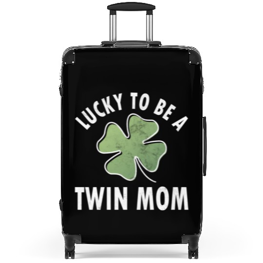 Lucky To Be A Twin Mom Saint Patric Day Suitcases