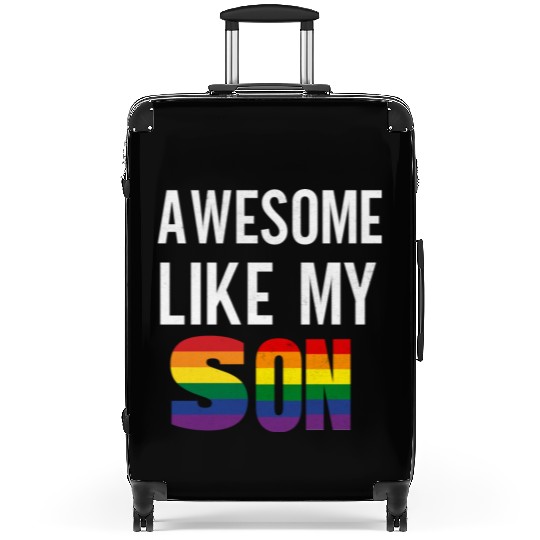 Awesome Like My Son Pride Rainbow flag Suitcases