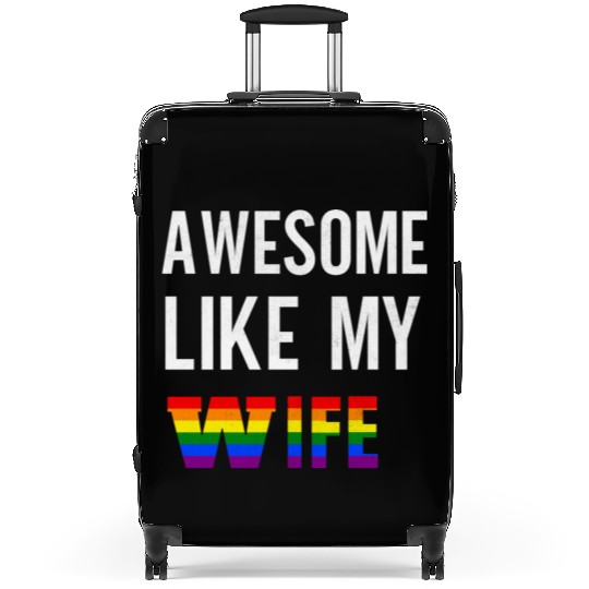 Awesome Like My Wife Pride Rainbow flag Suitcases