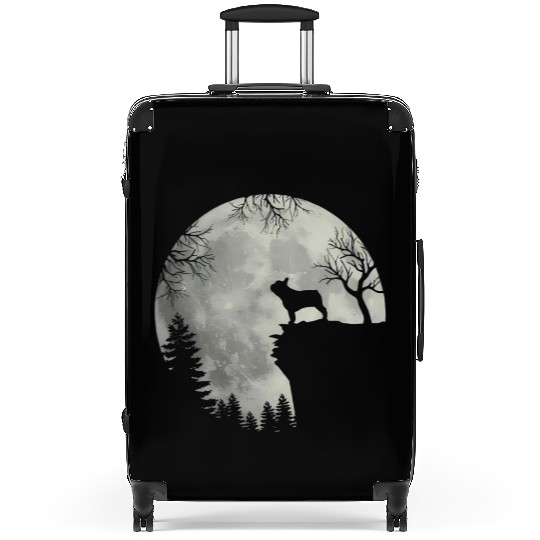 French Bulldog Dog And Moon Halloween Suitcases