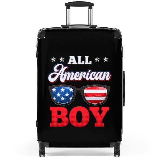 All American Boy Patriots Independence Day USA Suitcases