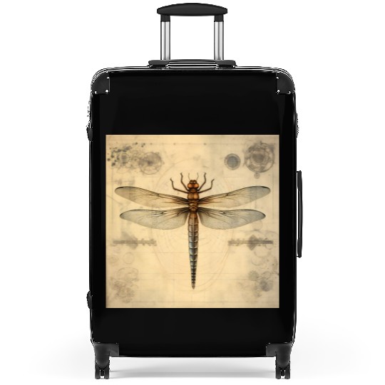 A diagrammatic drawing of a dragonfly Suitcases