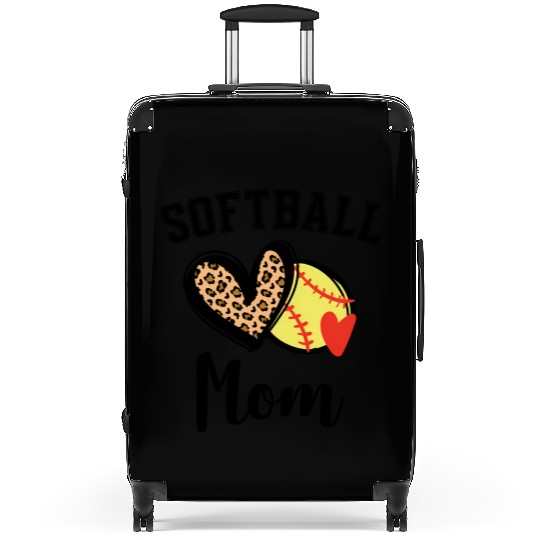 Softball Mom Leopard He Suitcases