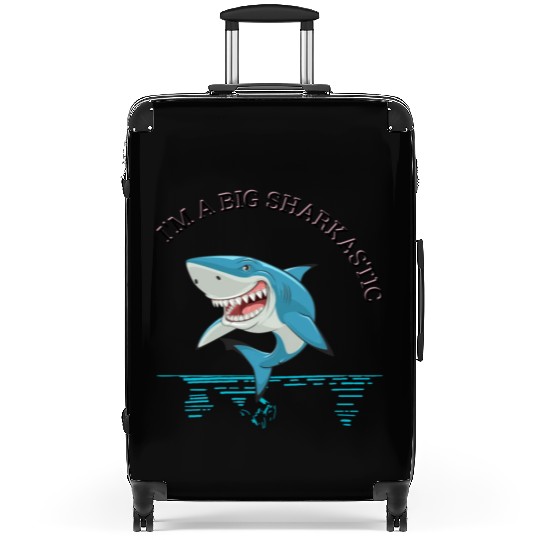 I'm a big sharkastic, fun humor shark fish saying Suitcases