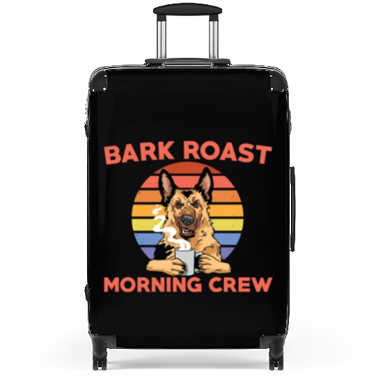 Funny Dark Coffee Dog Black Coffee Suitcases