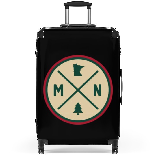 Minnesota Mn Circle Patch Red And Green Suitcases
