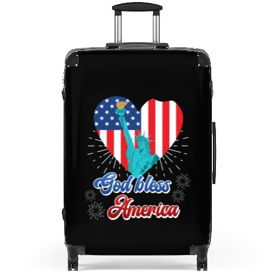 God Bless America Independence Day 4th July USA Suitcases