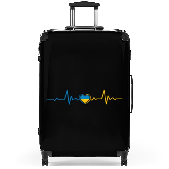 Ukrainian Flag Ukraine Heartbeat Ukrainian Herzsch Suitcases