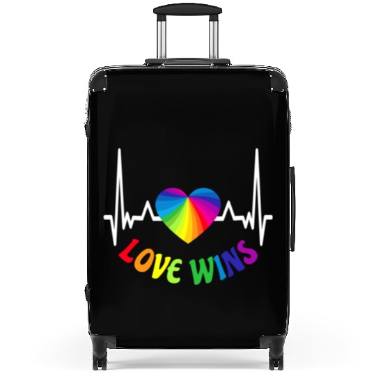 Love wins LGBTQ Pride Rainbow Flag Gay Lesbian Suitcases