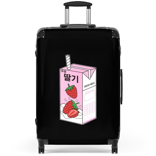 K Pop Strawberry Milk Drink Korea Kpop Korean Suitcases