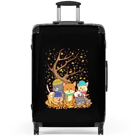 Cats Fall Autumn Leaf Tree Lover Season Fan Enjoy Suitcases