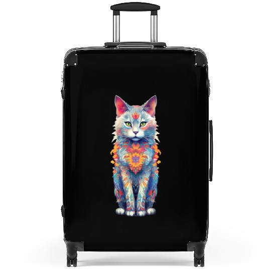 Cat Mandala Suitcases