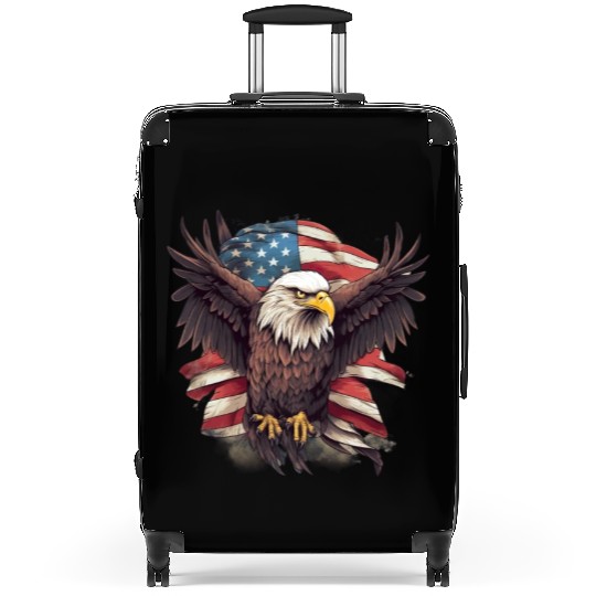 Merica Patriotic USA Eagle Suitcases