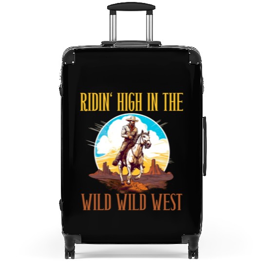 Ridin High In The Wild Wild West for a Horsewoman Suitcases