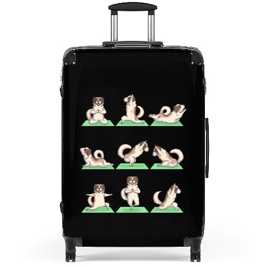 Saint Bernard Dog Yoga Pose Zen Workout Exercise Suitcases