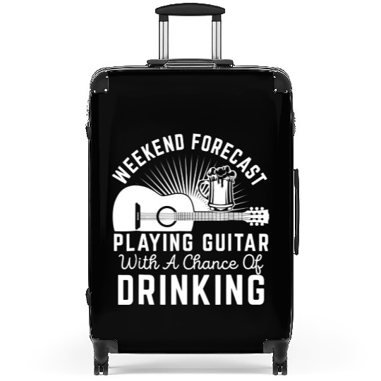 Weekend Forecast Playing Guitar Drinking Beer Suitcases