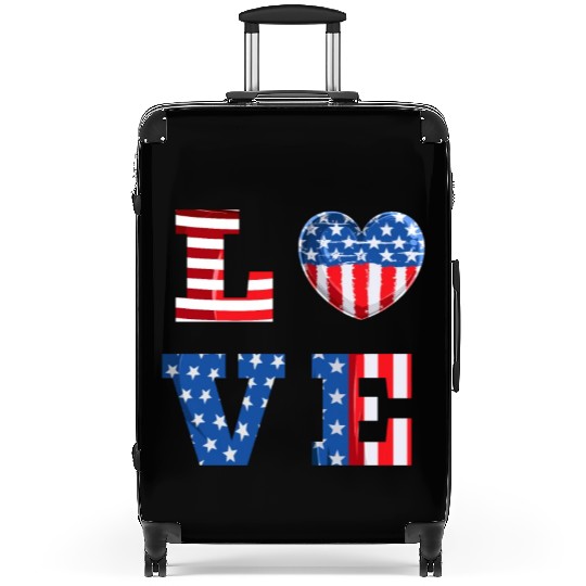 LOVE America Independence Day USA Patriots Suitcases