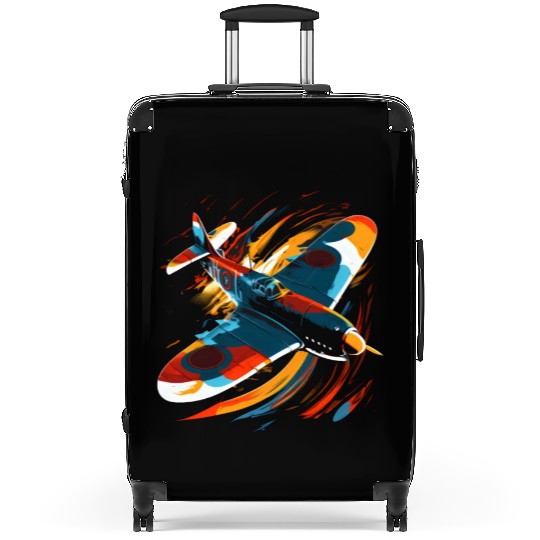 Spitfire Airplane Pilot Aviator Military Warbirds Suitcases