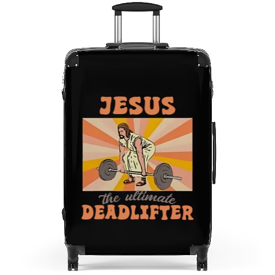 Jesus The Ultimate Deadlifter Christian Gym Suitcases