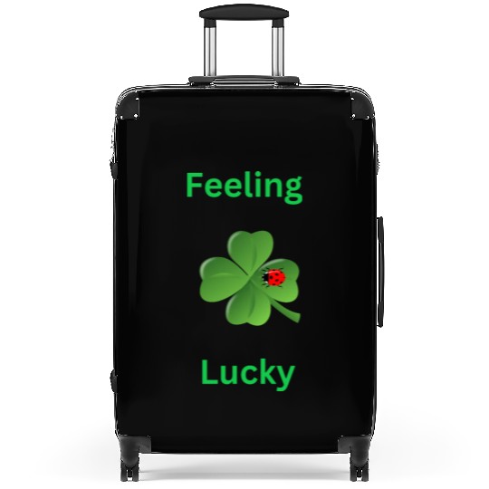 Feeling Lucky with a 4 leaf clover and a ladybug Suitcases
