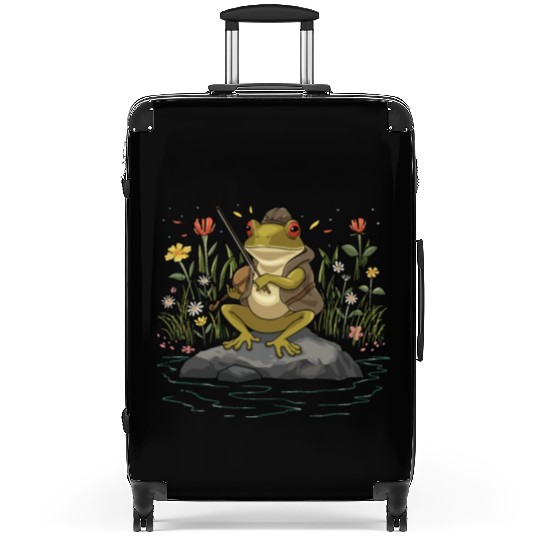 Frog Lover Cottagecore Aesthetic Floral Animal Suitcases
