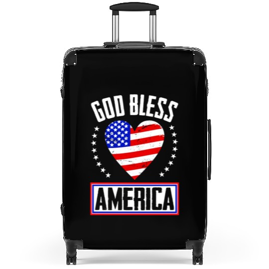 God Bless America Independence Day USA Patriot Suitcases