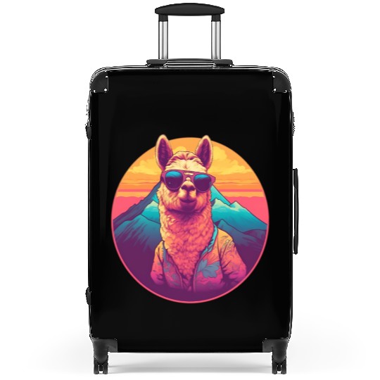 Funny Alpaca with Sunglasses - Alpacatude Suitcases