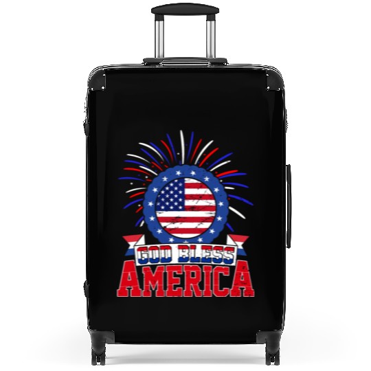 God Bless America Independence Day USA Patriot Suitcases