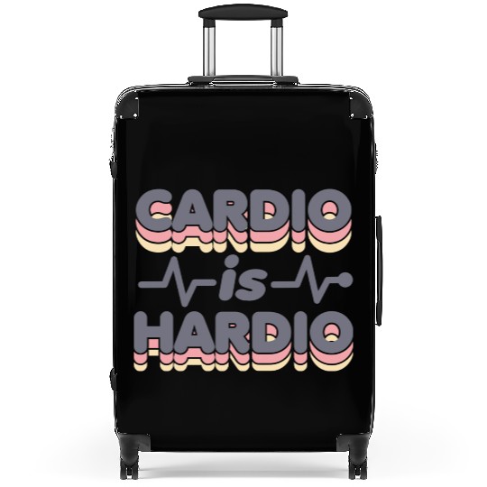 Cardio is Hardio Funny Gym Running Retro 70s Suitcases