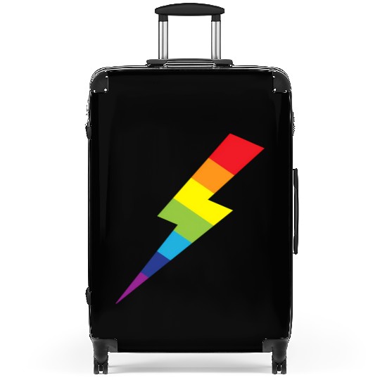 Awesome Rainbow Lightning Bolt Print Suitcases